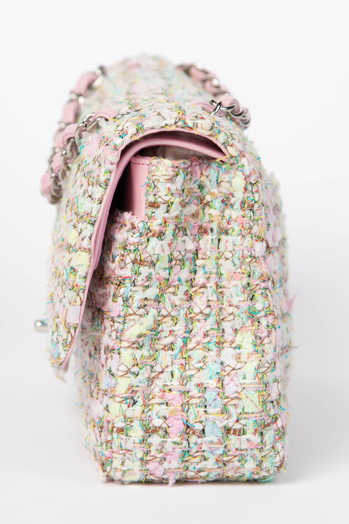 RARE 2000s Chanel Sherbet Tweed Medium Double Flap Shoulder Bag