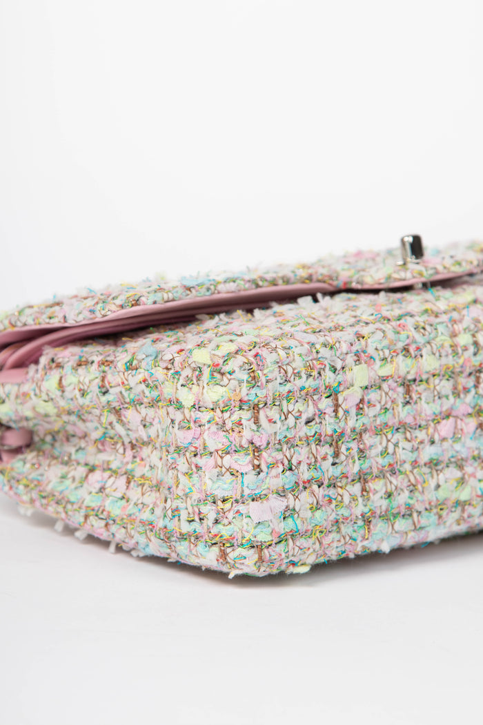 RARE 2000s Chanel Sherbet Tweed Medium Double Flap Shoulder Bag