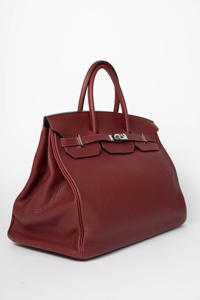2011 Hermès Birkin 40 in Rouge H Taurillon Clemence Leather PHW