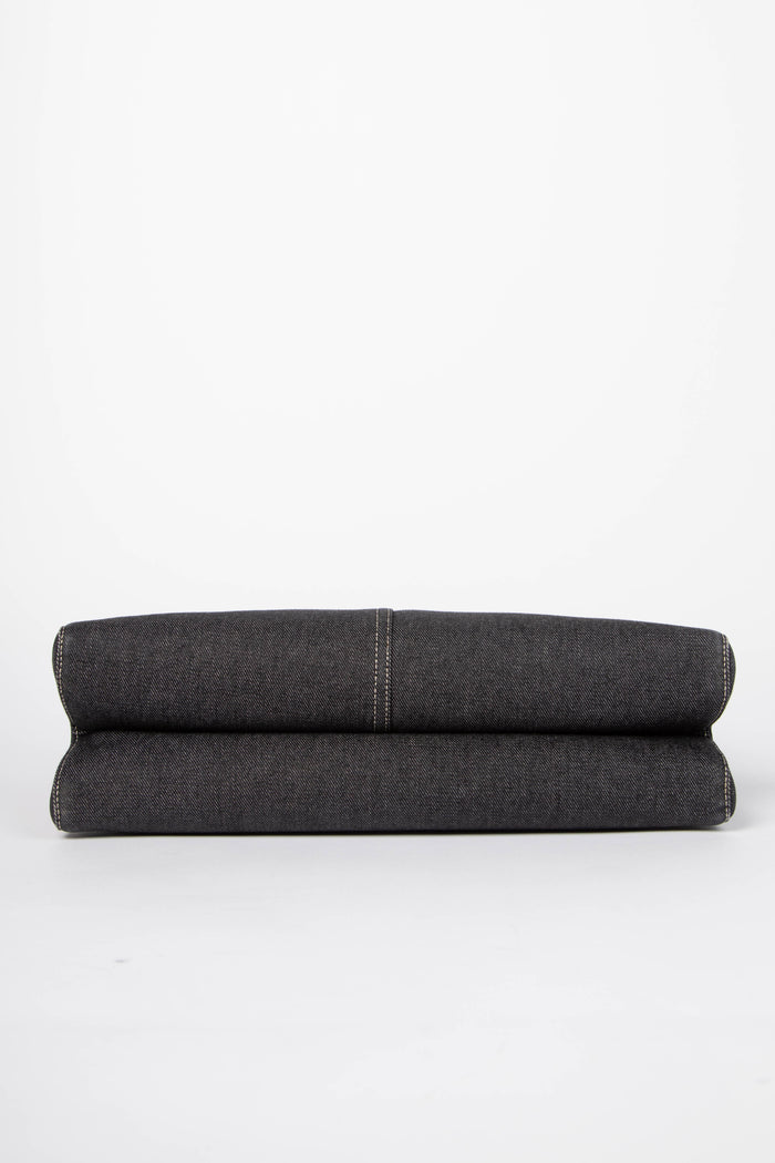 2000s Christian Dior Black Denim Belted Tote Bag