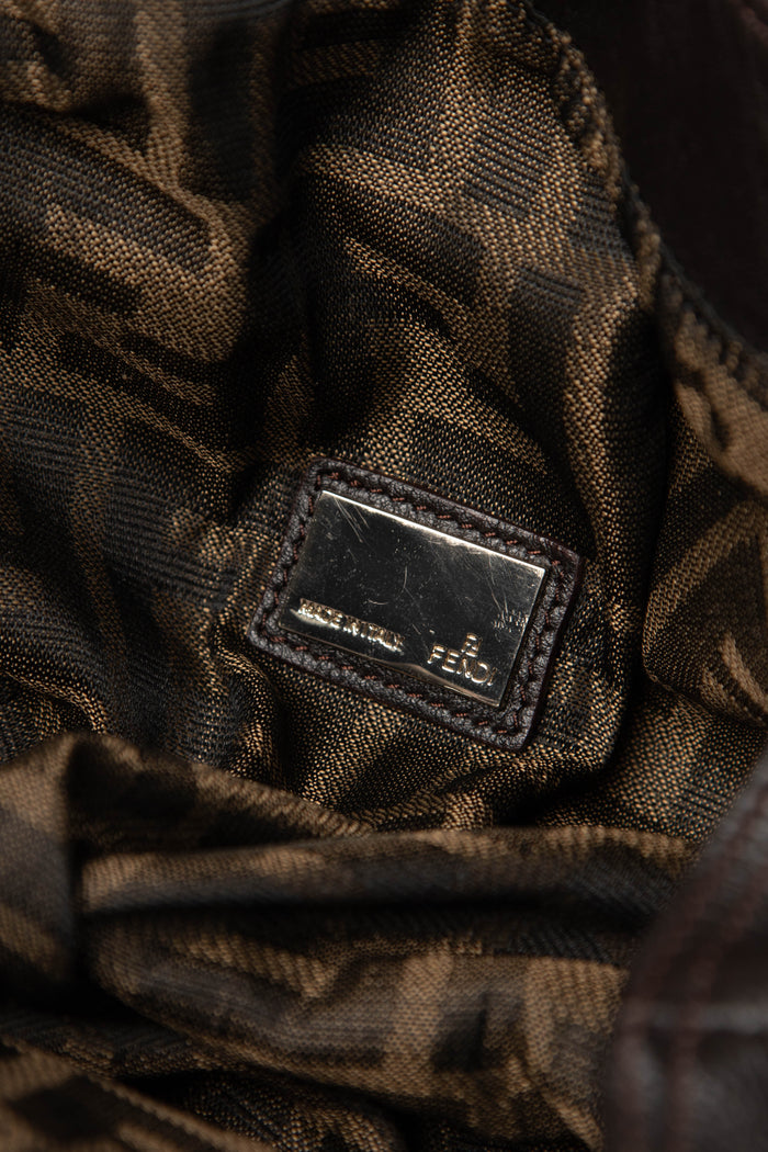 RARE Vintage Fendi Brown Embroidered Leather Spy Bag