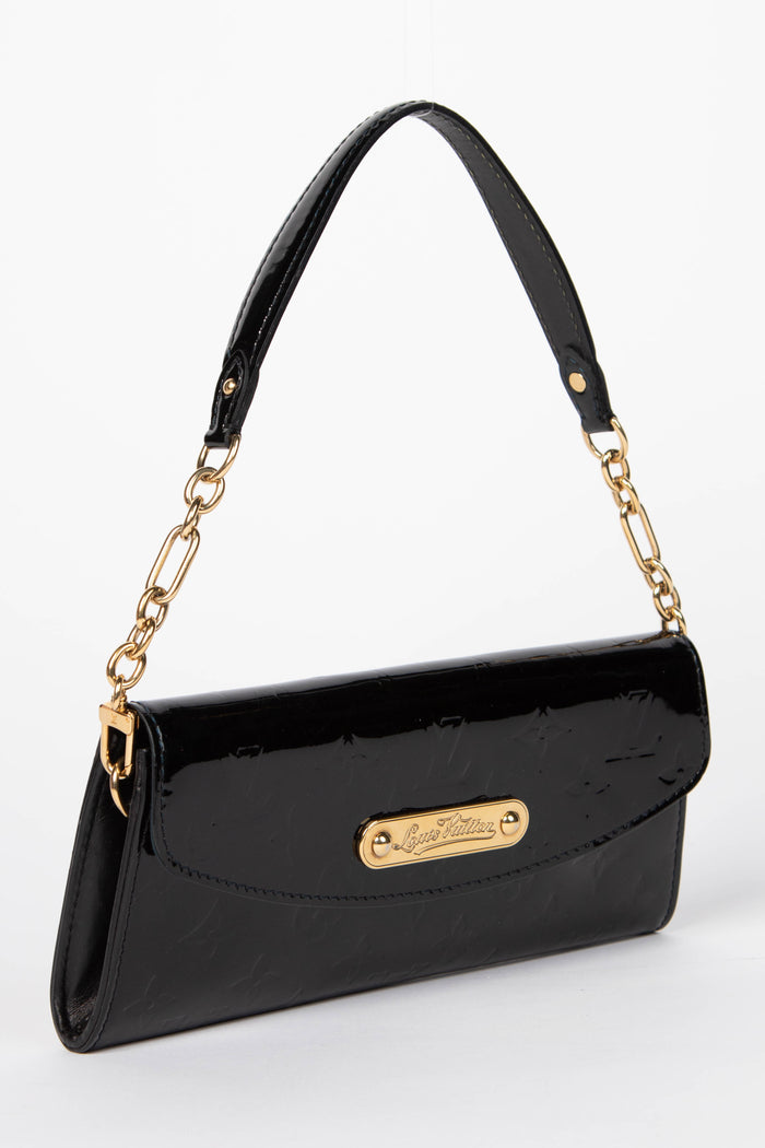 2010s Louis Vuitton Black Vernis Sunset Boulevard Shoulder Bag