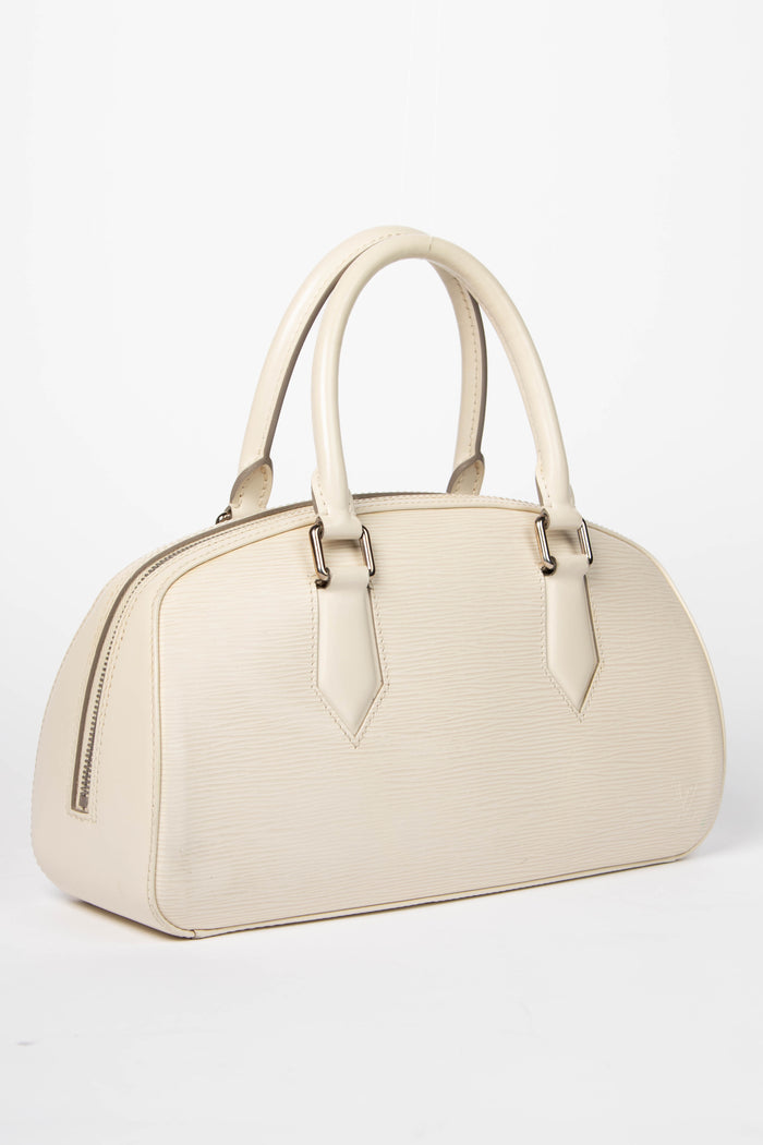 2000s Louis Vuitton White Epi Leather Jasmine Top Handle Bag