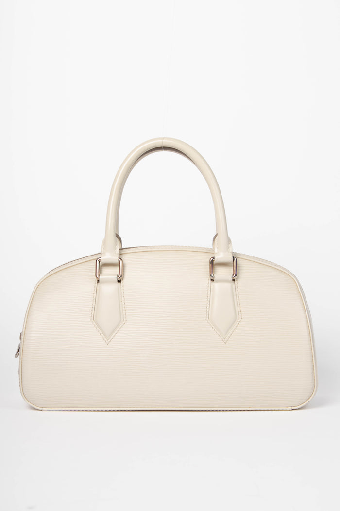 2000s Louis Vuitton White Epi Leather Jasmine Top Handle Bag