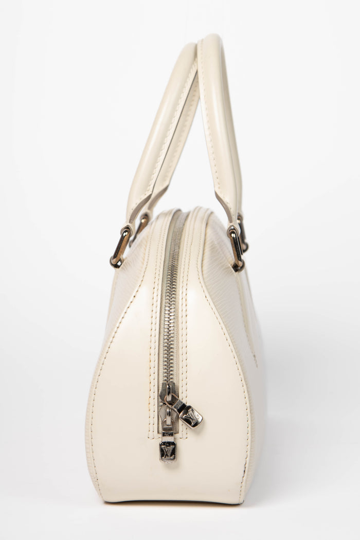 2000s Louis Vuitton White Epi Leather Jasmine Top Handle Bag
