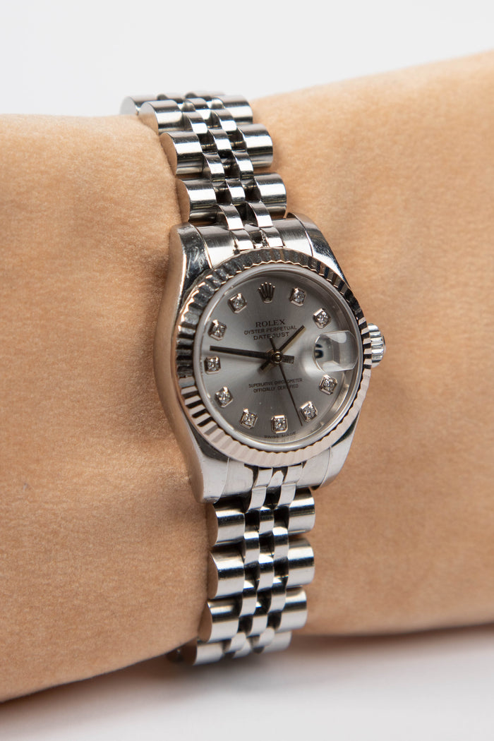 2005 Rolex Diamond Stainless Steel Datejust 26mm Watch Jubilee Bracelet