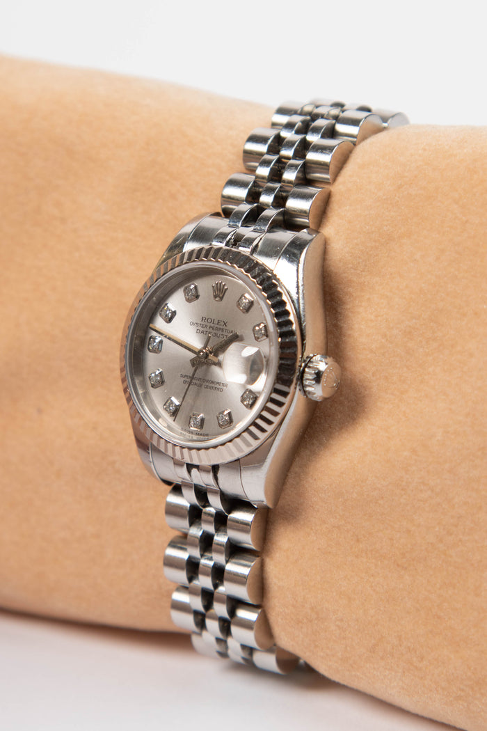 2005 Rolex Diamond Stainless Steel Datejust 26mm Watch Jubilee Bracelet