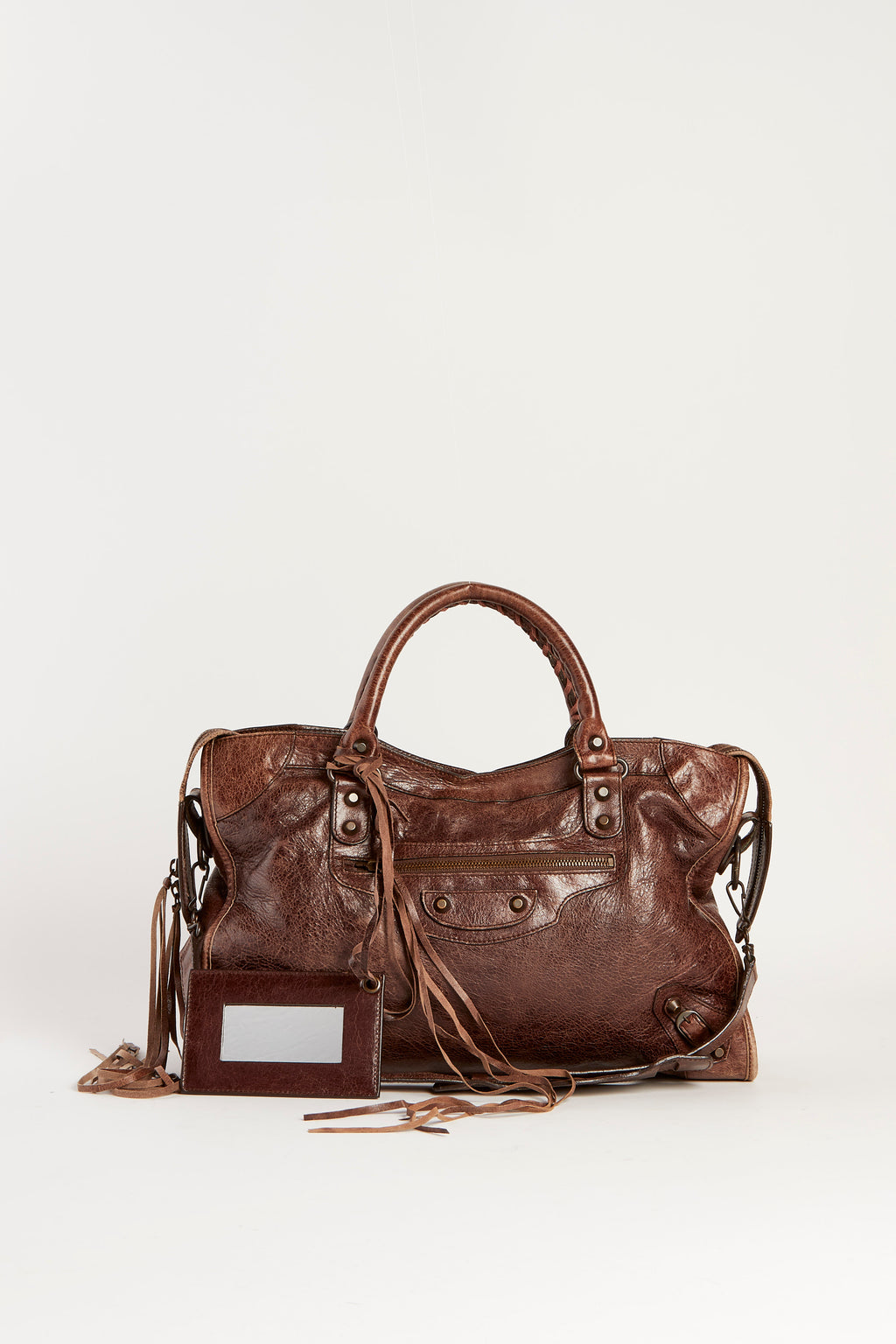 Y2K Balenciaga Brown Leather City Bag
