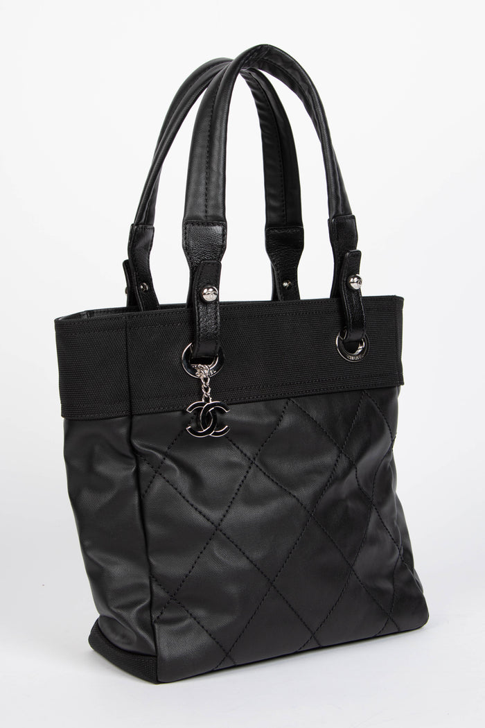 2010s Chanel Black Paris Biarritz Small Tote Bag