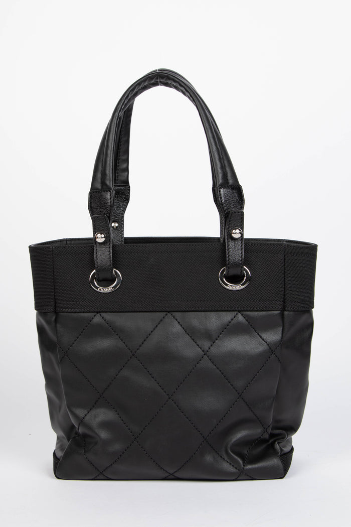 2010s Chanel Black Paris Biarritz Small Tote Bag