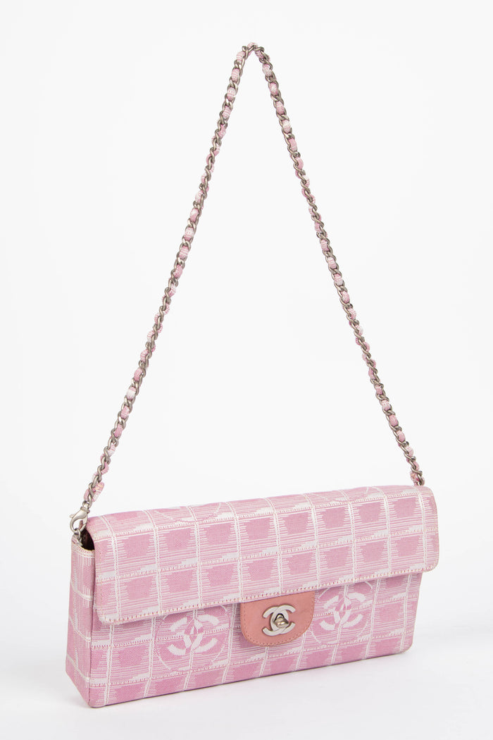 2000s Chanel Pink Travel Line East West Shoulder Bag