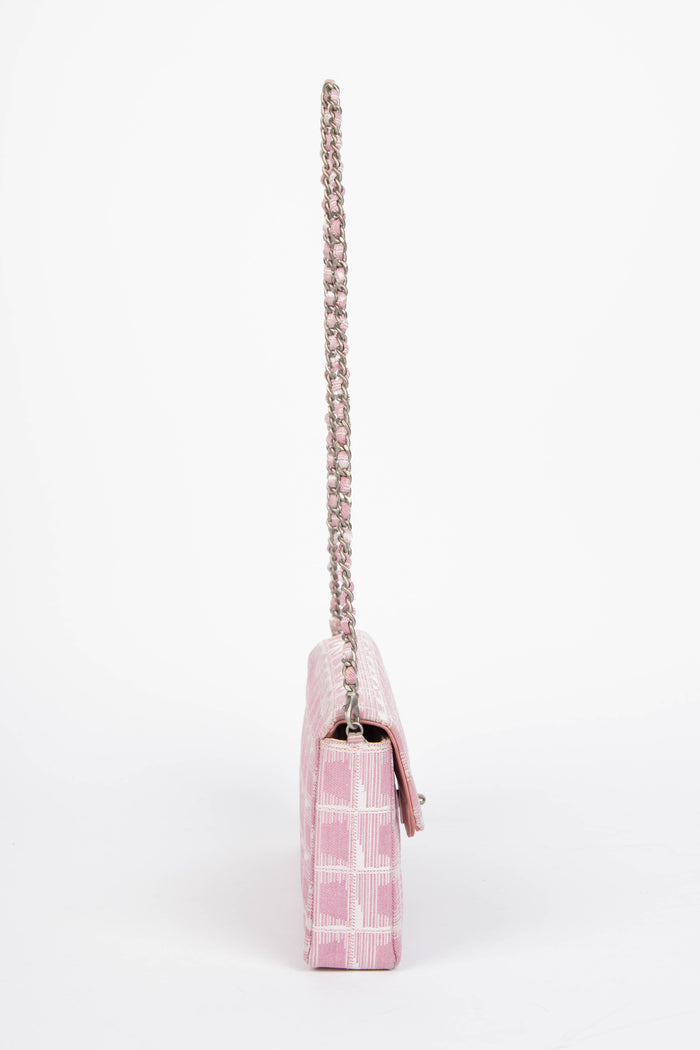 2000s Chanel Pink Travel Line East West Shoulder Bag