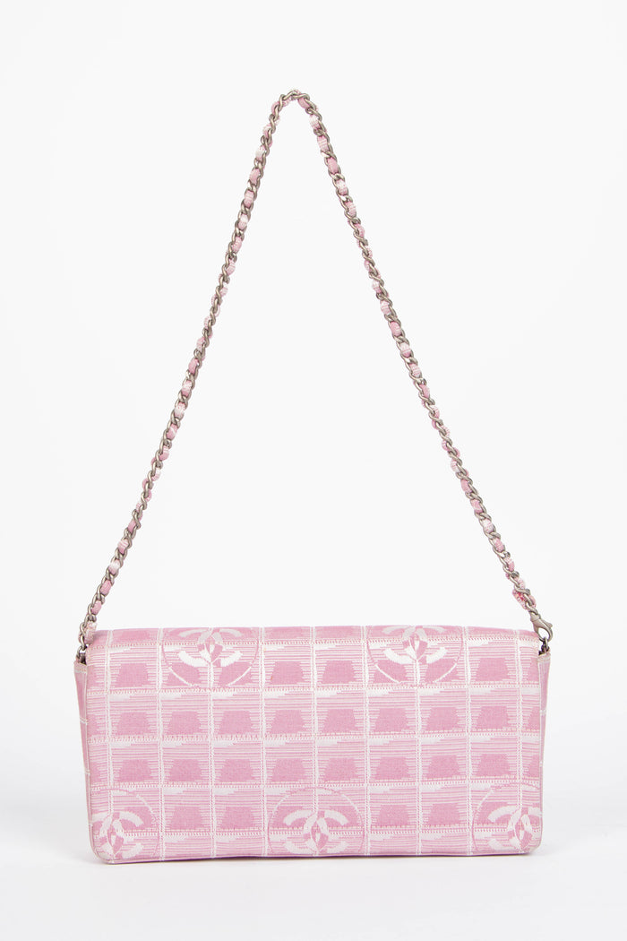 2000s Chanel Pink Travel Line East West Shoulder Bag