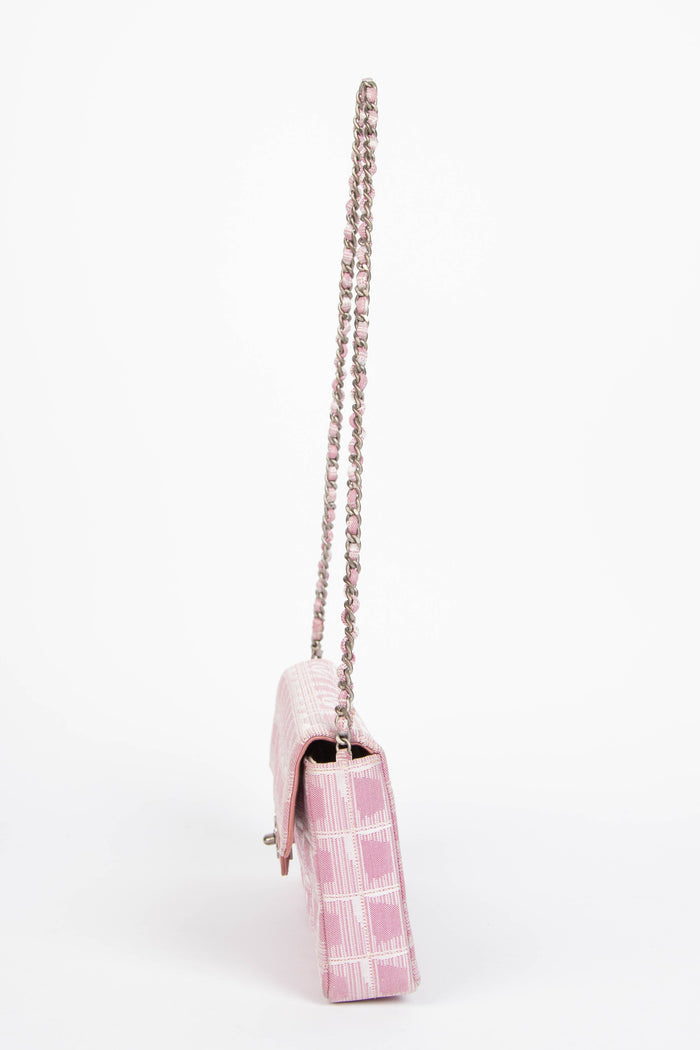 2000s Chanel Pink Travel Line East West Shoulder Bag