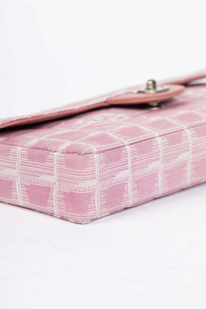 2000s Chanel Pink Travel Line East West Shoulder Bag