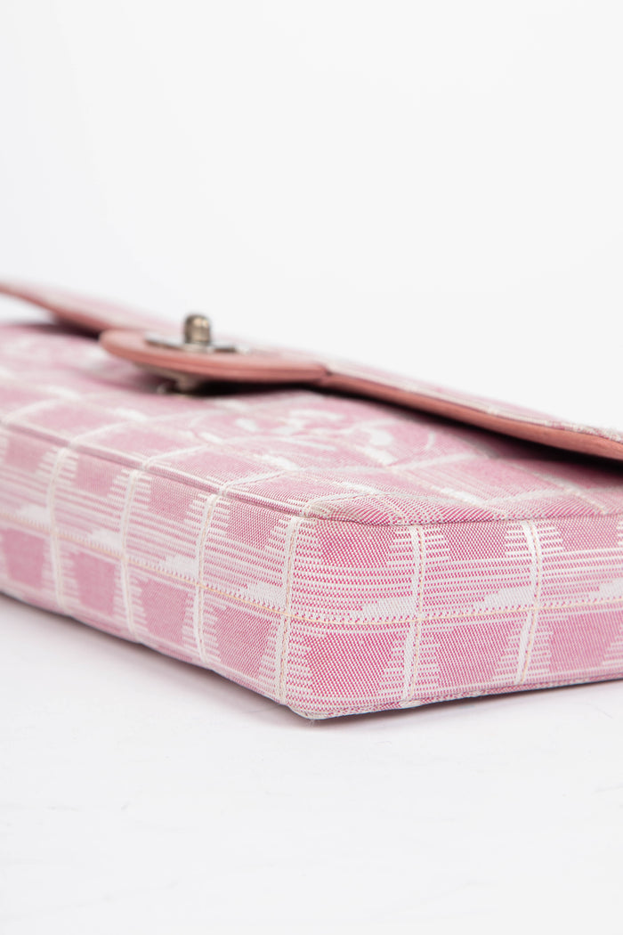 2000s Chanel Pink Travel Line East West Shoulder Bag