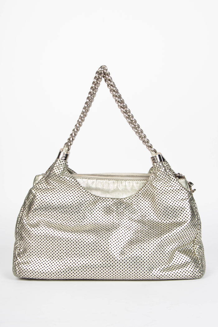 2000s Chanel Metallic Perforated Leather Rodeo Drive Tote Bag