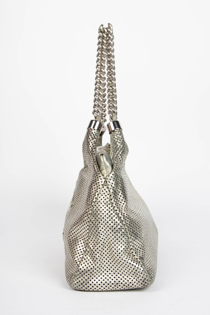 2000s Chanel Metallic Perforated Leather Rodeo Drive Tote Bag