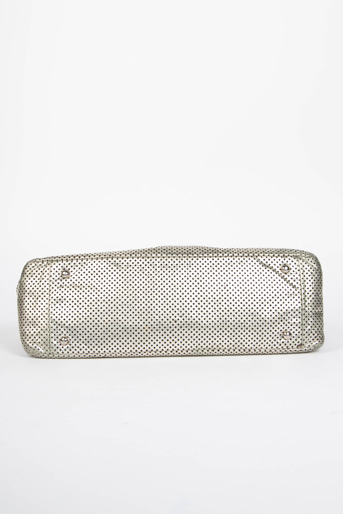 2000s Chanel Metallic Perforated Leather Rodeo Drive Tote Bag