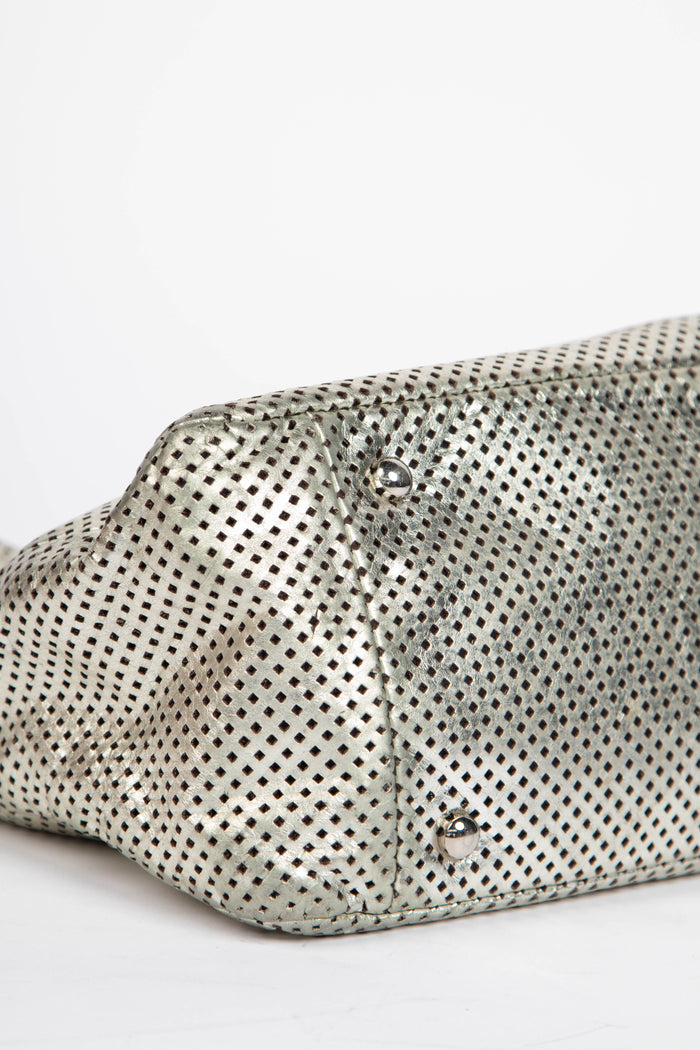 2000s Chanel Metallic Perforated Leather Rodeo Drive Tote Bag