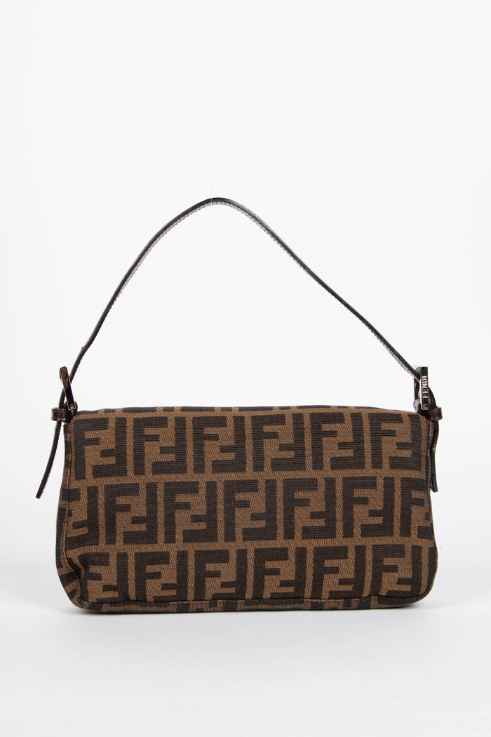 90s Fendi Zucca Monogram Baguette Shoulder Bag