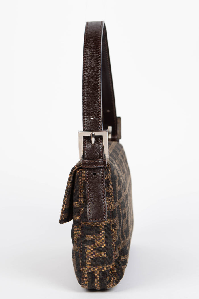 90s Fendi Zucca Monogram Baguette Shoulder Bag