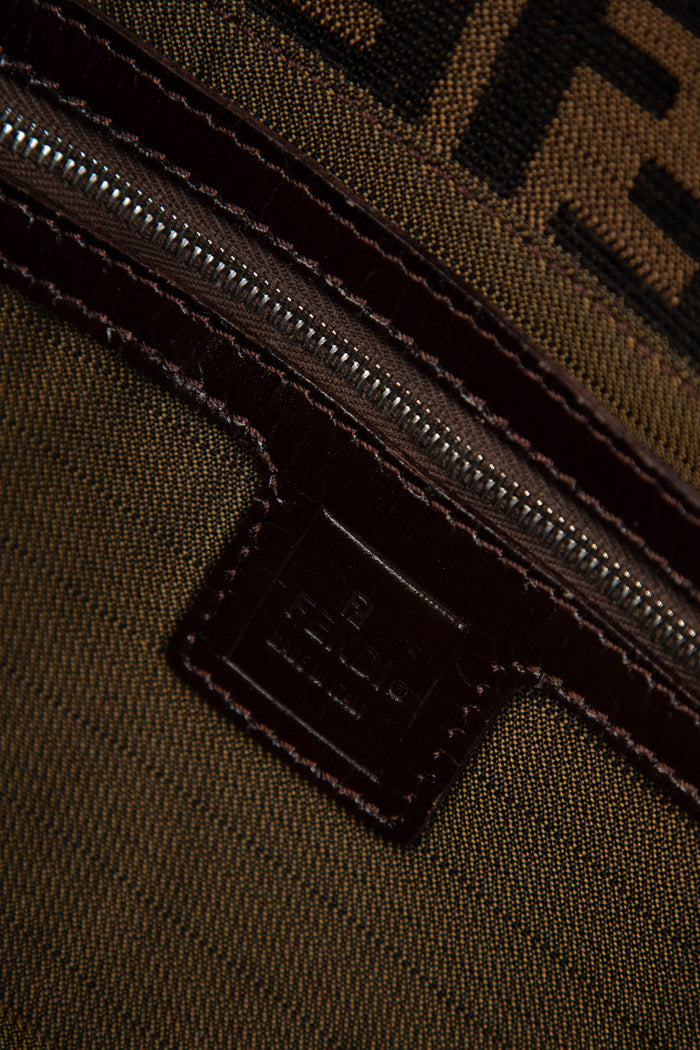 90s Fendi Zucca Monogram Baguette Shoulder Bag
