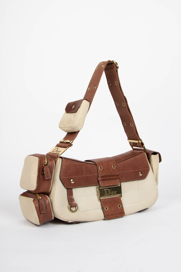 RARE Christian Dior Canvas Columbus Shoulder Bag