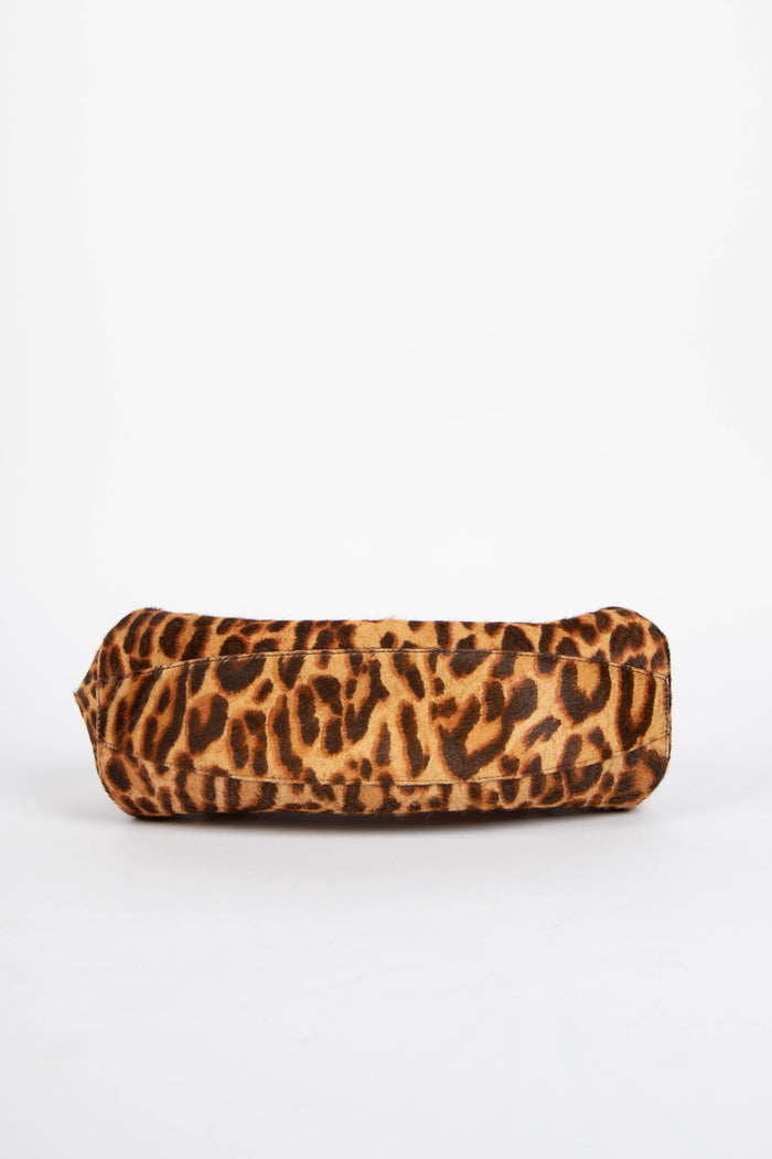 RARE Christian Dior Leopard Pony Hair Diva Shoulder Bag