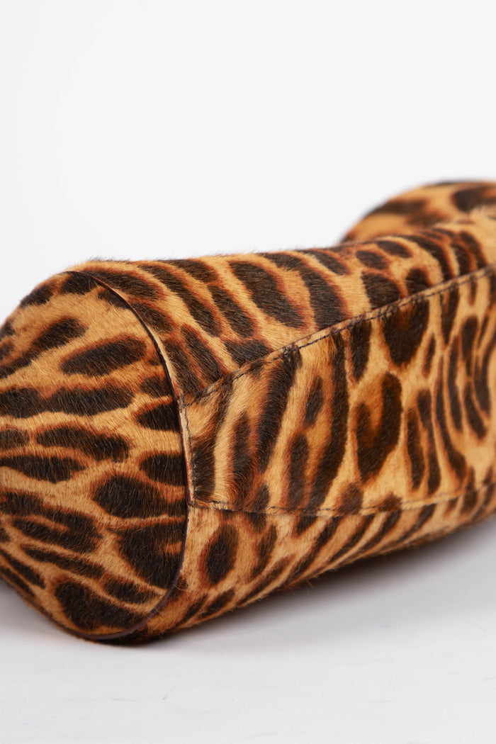 RARE Christian Dior Leopard Pony Hair Diva Shoulder Bag