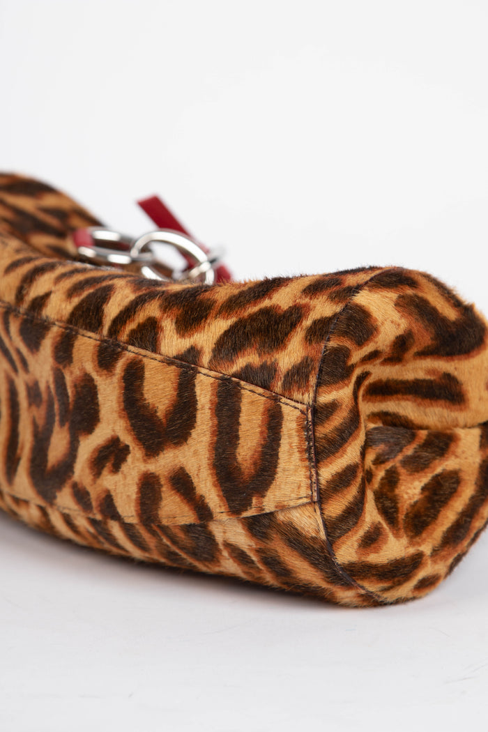 RARE Christian Dior Leopard Pony Hair Diva Shoulder Bag