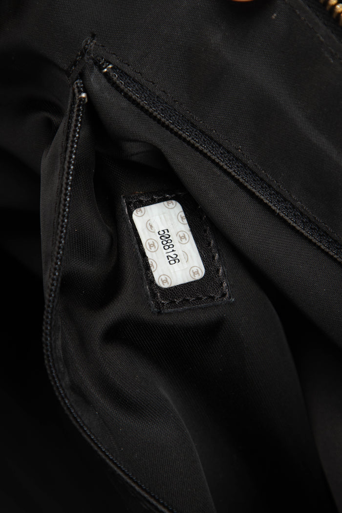 90s Chanel Black Caviar Leather Small Tote Bag