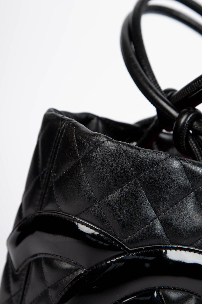 2000s Chanel Black Rue Cambon Bucket Bag
