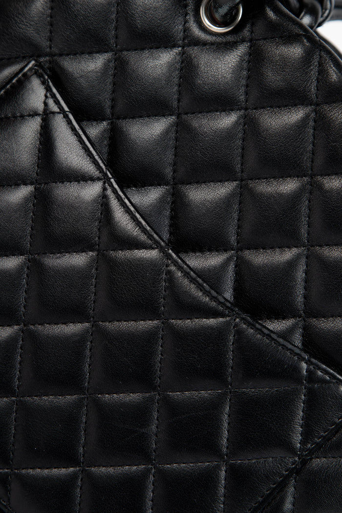 2000s Chanel Black Rue Cambon Bucket Bag