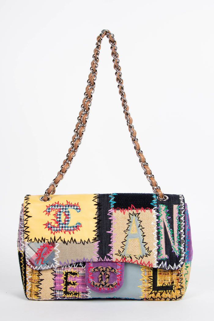 RARE 2000s Chanel Patchwork Jumbo Single Flap Shoulder Bag