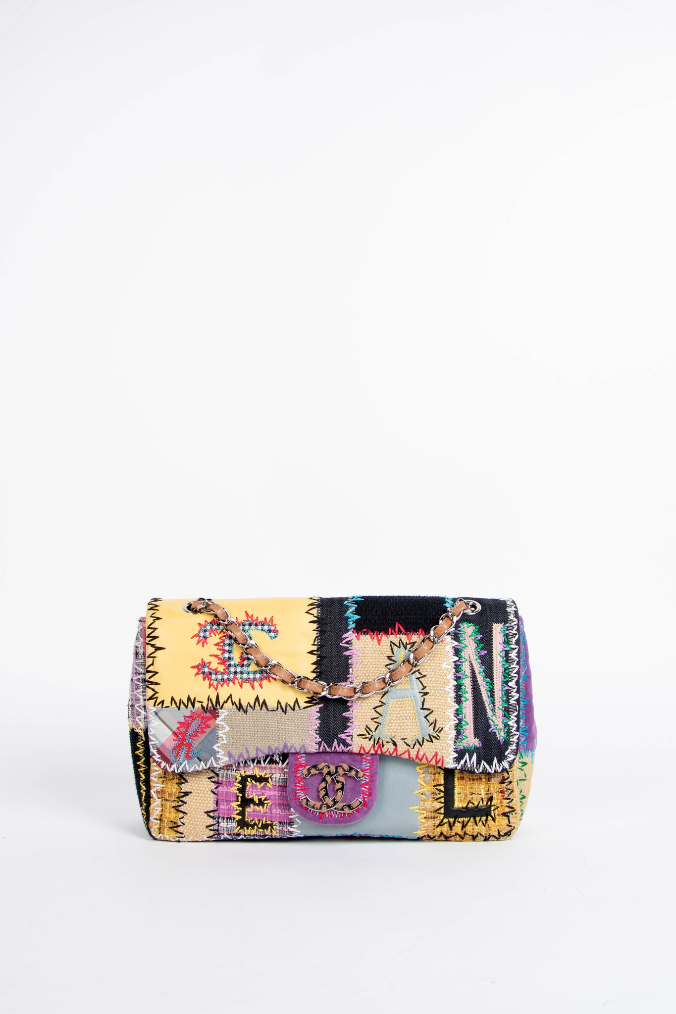 RARE 2000s Chanel Patchwork Jumbo Single Flap Shoulder Bag – Break