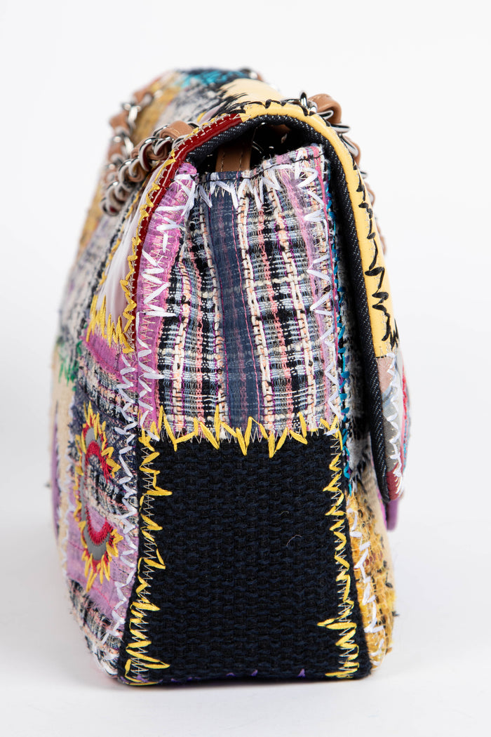 RARE 2000s Chanel Patchwork Jumbo Single Flap Shoulder Bag