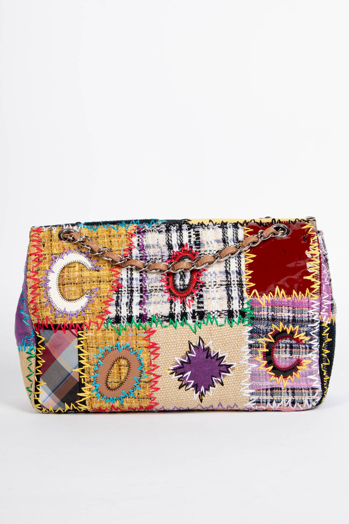 RARE 2000s Chanel Patchwork Jumbo Single Flap Shoulder Bag