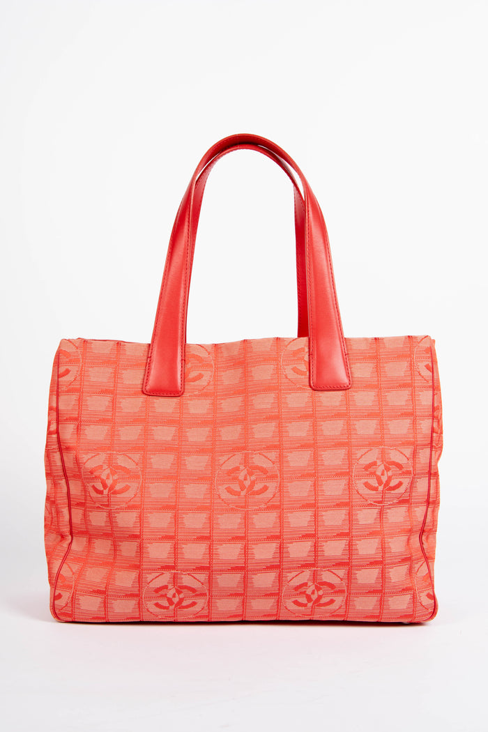 2000s Chanel Red Travel Line Tote Bag