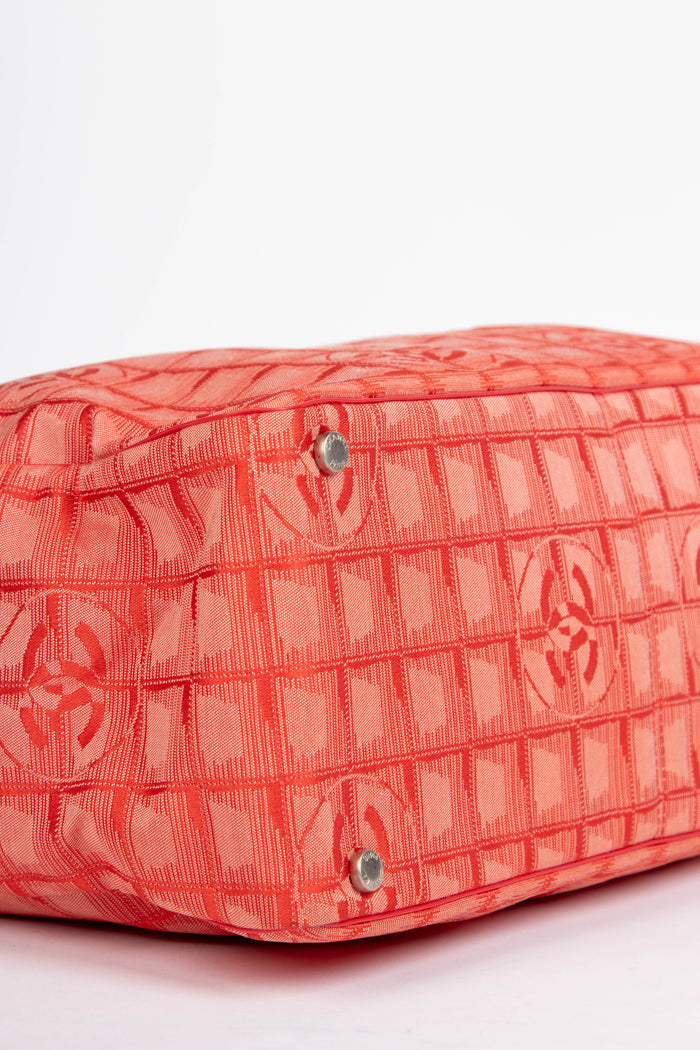 2000s Chanel Red Travel Line Tote Bag