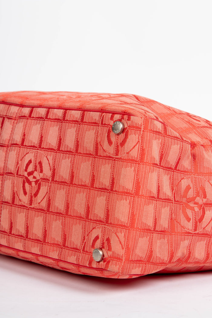 2000s Chanel Red Travel Line Tote Bag