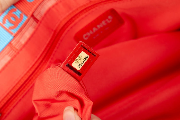 2000s Chanel Red Travel Line Tote Bag