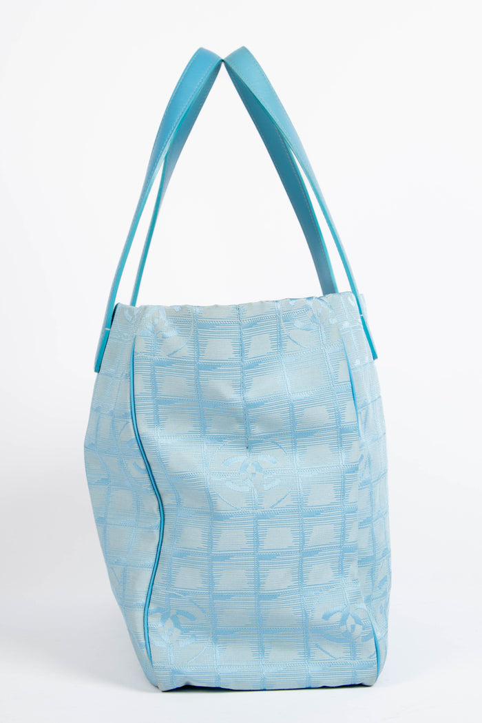 2000s Chanel Blue Travel Line Tote Bag