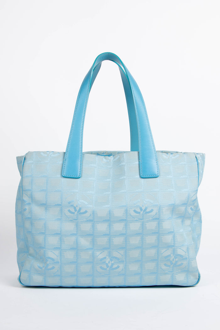 2000s Chanel Blue Travel Line Tote Bag