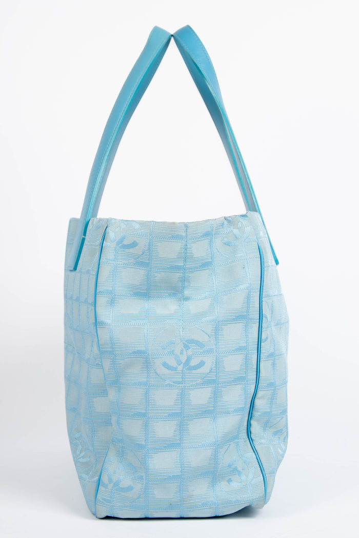 2000s Chanel Blue Travel Line Tote Bag