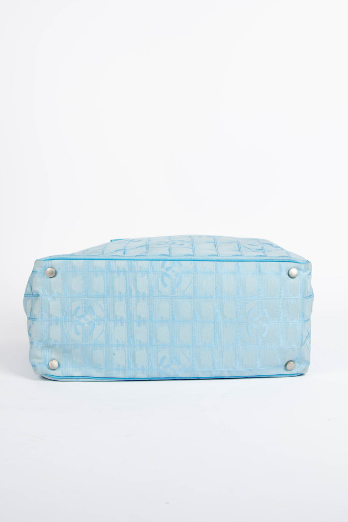 2000s Chanel Blue Travel Line Tote Bag