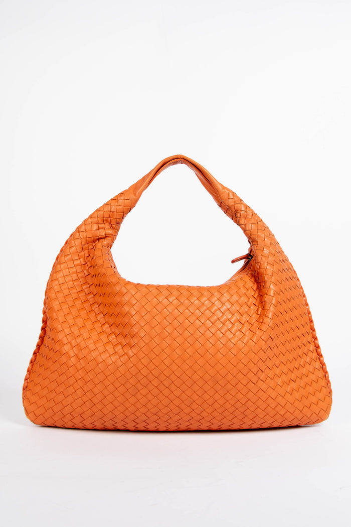 Vintage Bottega Veneta Orange Intrecciato Shoulder Bag
