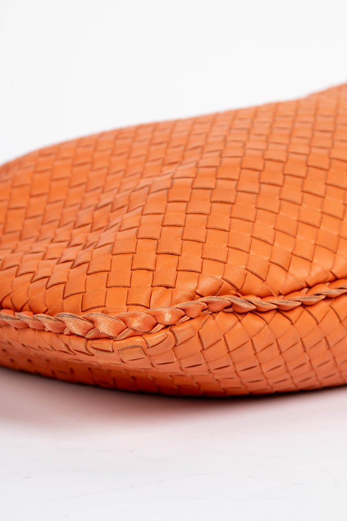 Vintage Bottega Veneta Orange Intrecciato Shoulder Bag