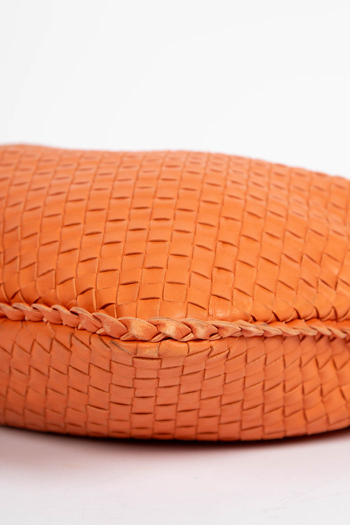 Vintage Bottega Veneta Orange Intrecciato Shoulder Bag
