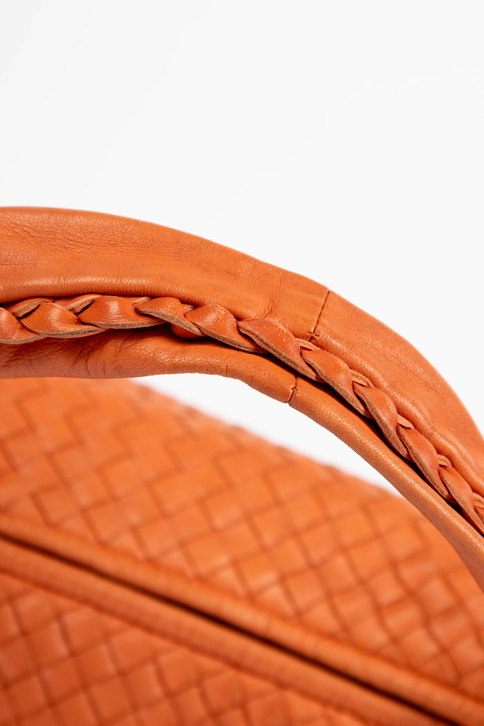 Vintage Bottega Veneta Orange Intrecciato Shoulder Bag